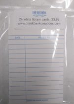 White Lined Library Cards