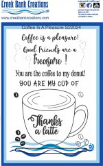 CBC Coffee is a pleasure stamp 4" x 6"