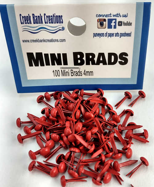 CBC Mini Brads Red Mini Brad, red, Eyelet Outlet, 4mm brad, Brad22001 [CBC Mini  Brads Red] - $4.50 : Creek Bank Creations, Inc. 