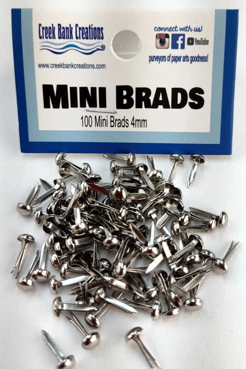 CBC Mini Brads Silver Mini Brad, silver, Eyelet Outlet, 4mm brad, Brad22005  [CBC Mini Brads Silver] - $4.50 : Creek Bank Creations, Inc. 