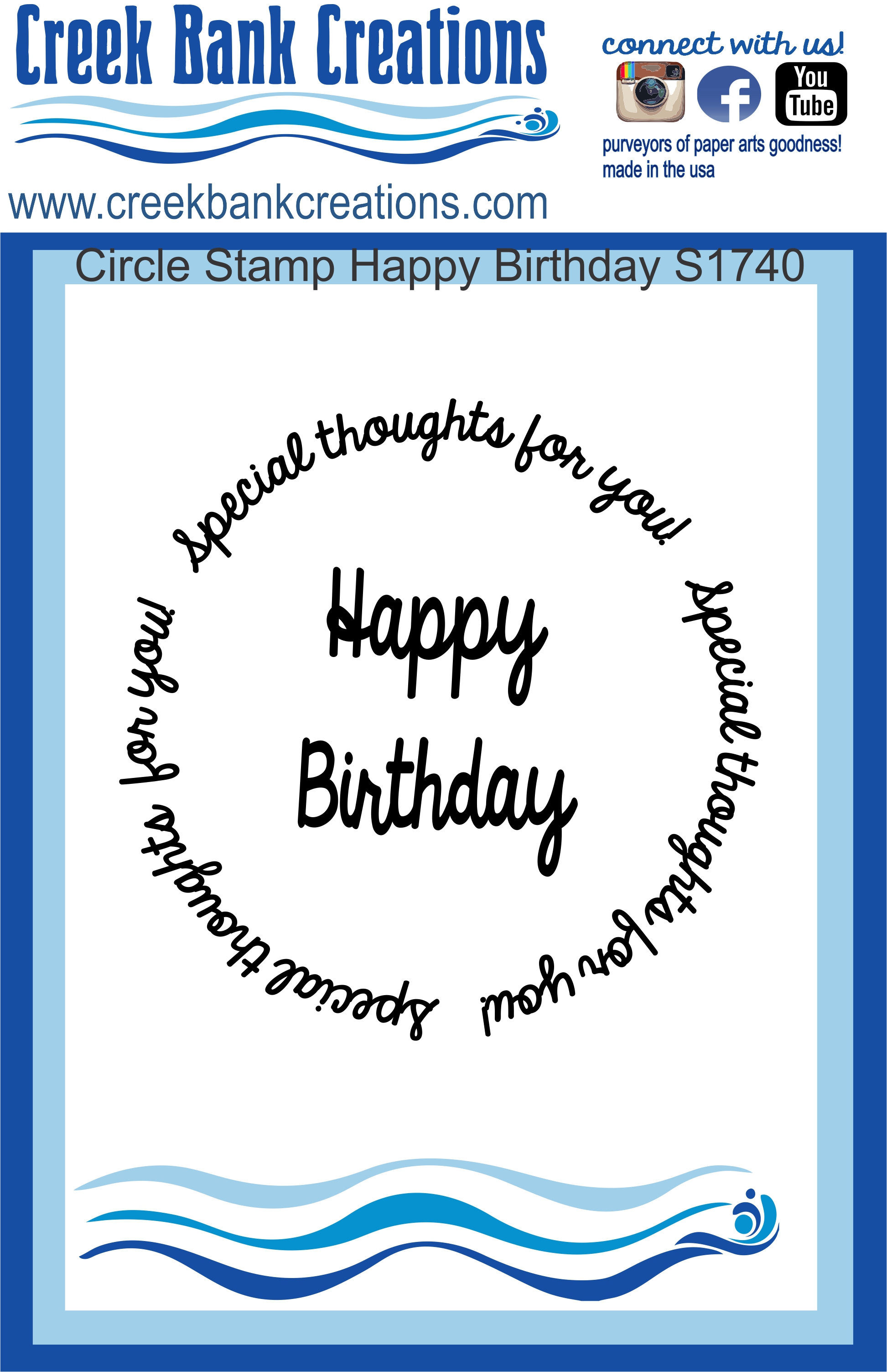 CBC Circle Stamp Happy Birthday Circle Stamp Happy Birthday S1740, spiral  pop up [CBC Circle Stamp Happy Birthday] - $7.99 : Creek Bank Creations,  Inc. 